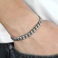 thumbnail image 2 of Silver Stainless Steel Curb Cuban Link Chain Bracelet Unisex Women Men 7-11inch, 2 of 2