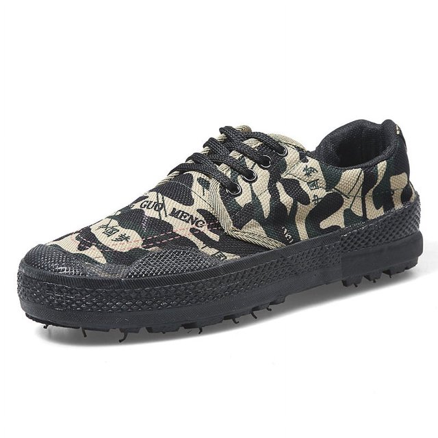 Zapatos con suela de goma, zapatos de camuflaje, zapatos de entrenamiento, zapatos de entrenamiento militar, zapatos de camuflaje para sitios de construcción, zapatos de goma transpirables y