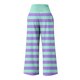 thumbnail image 4 of Puntoco Pantalones Rectos De Cintura Alta Con Bolsillo Y Cintura Elástica, Estampados, Sueltos, Informales, No Posicionados, Para Mujer, Azul Claro M, 4 of 5