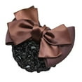 thumbnail image 5 of Zhaomeidaxi 2 Pieces Hair Snood Net Bun Cover Knit Hairnet Bow Bowknot Decor Barrette Hair Clip for Women Mesh Work Hairnets, 5 of 5
