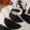thumbnail image 4 of jejeloiu Geometric Circular 7-Piece Twin Bedding Sets,Minimalism Aesthetic Bedding Comforter Set,Khaki Black Sheet Sets For Teens,Super Cozy Room Decor Reversible, 4 of 8