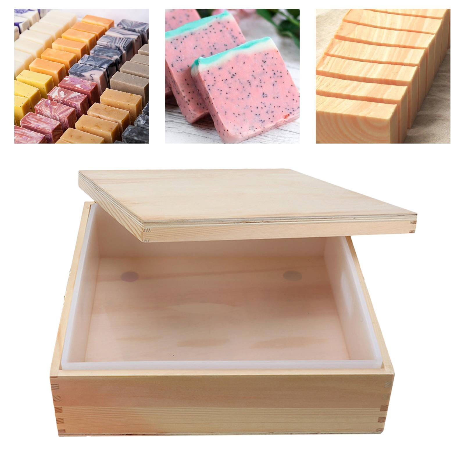 Silic Soap with Wooden Box and Lid Flexible Durable Square Soap
