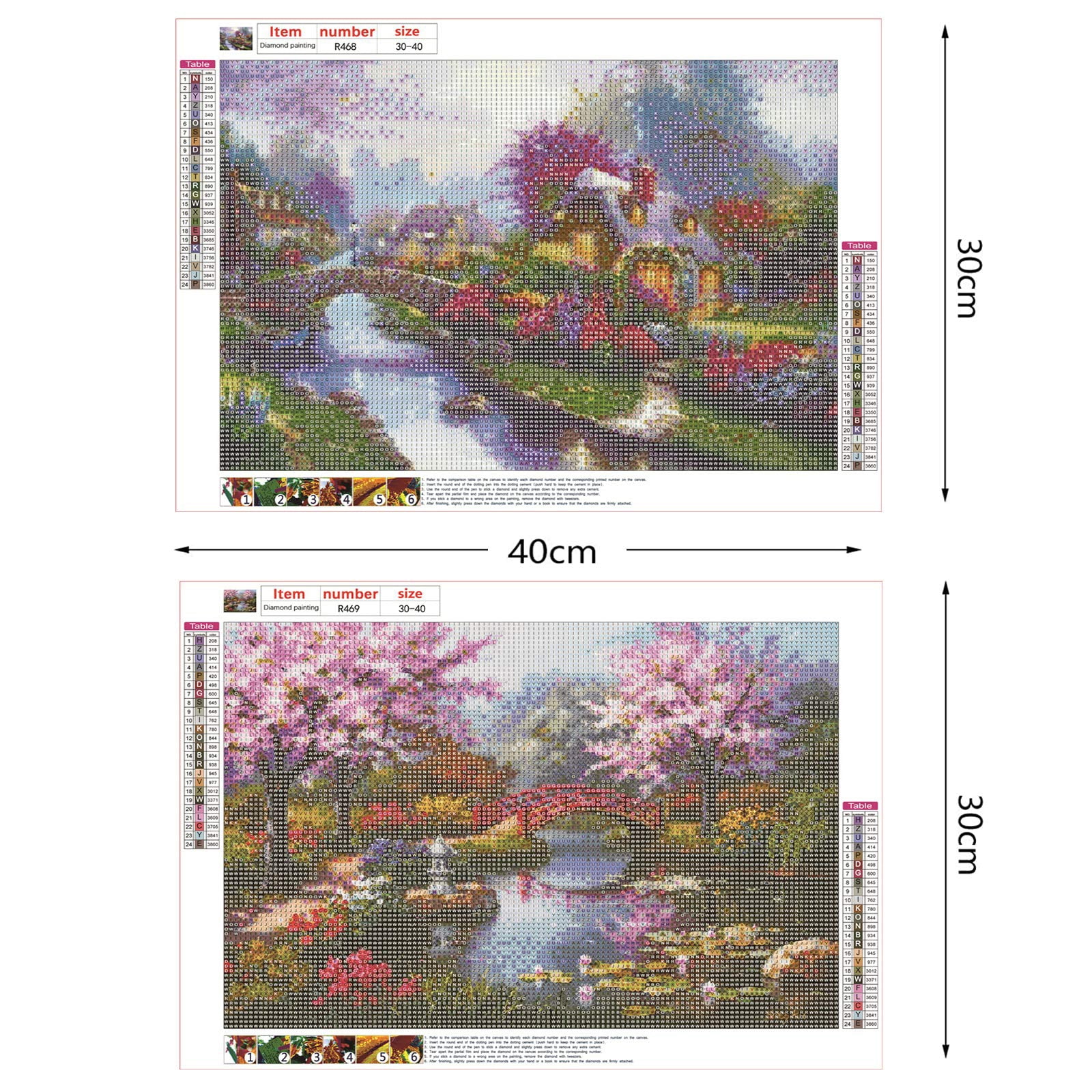 SPOKKI 2 Pack 5D DIY Diamond Painting Kits for Adults & Kids, Full Drill Crystal Rhinestone Art Crafts, Home Wall Decor, Embroidery Set
