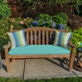 thumbnail image 5 of Casual Cushion Outdoor Throw Pillow, Striped Sunbrella Fade-Resistant for Patio Furniture, Adirondacks & Porch Swings, 15"W x 15"L, 6" thick, Reversible, Seville Seaside, 5 of 5