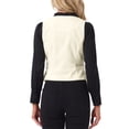 thumbnail image 3 of Chaleco de terciopelo INSPIRE CHIC para mujer, sin mangas, estilo retro, blazer steampunk, chaleco elegante, color blanco, 3 of 6