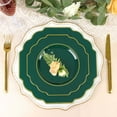 thumbnail image 2 of Efavormart 10 Pack | 8" Hunter Emerald Green Hard Plastic Dessert Appetizer Plates, Disposable Tableware, Baroque Heavy Duty Salad Plates With Gold Rim, 2 of 11