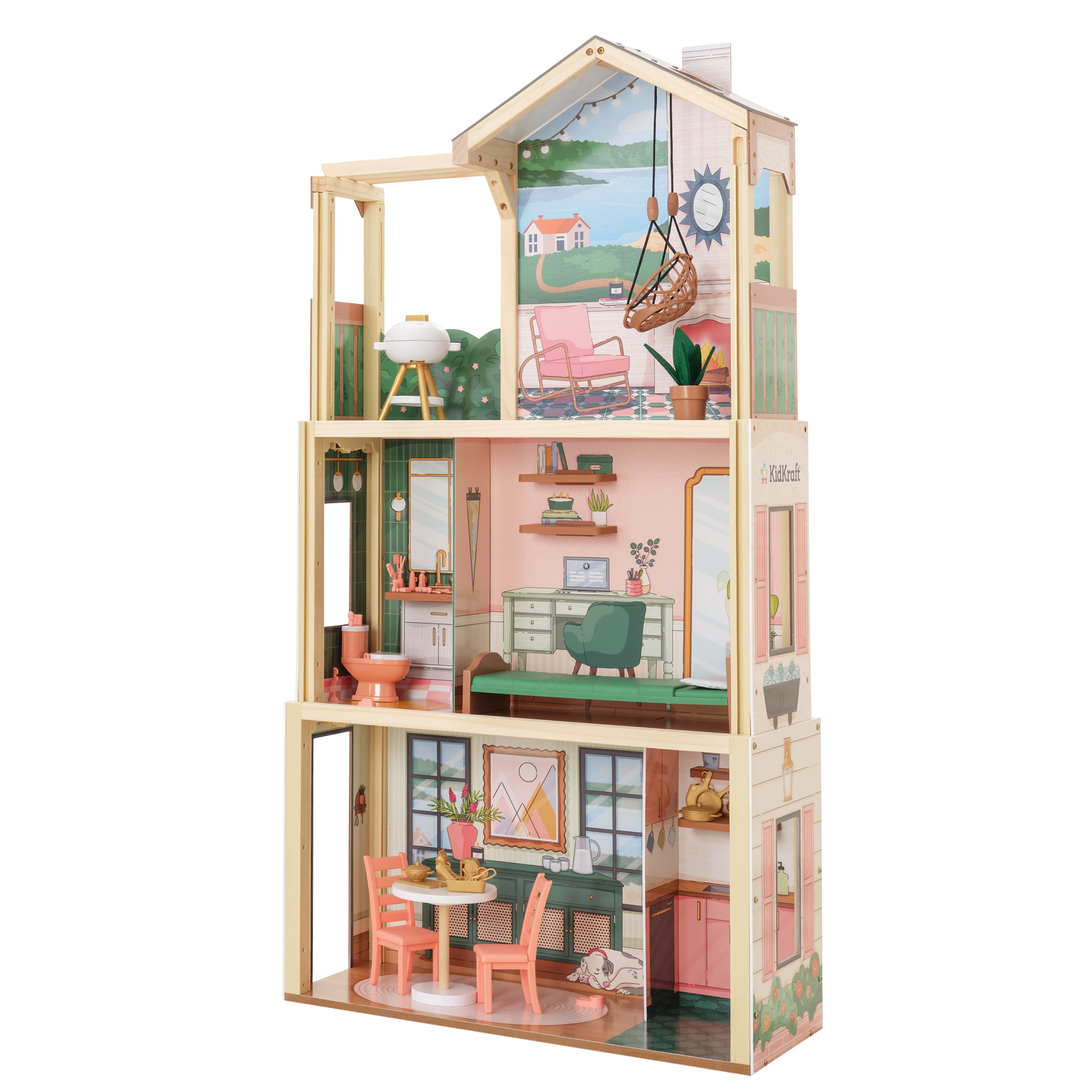 KIDKRAFT 木製ドールハウスセット 3階立て　ZOEY DOLLHOUSE KIDKRAFT 木製ドールハウスセット 3階立て ZOEY DOLLHOUSE Zoey