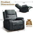 thumbnail image 2 of YSICK Fauteuil Inclinable Pivotant Manuel avec Massage en Lin pour Salon, Gris Foncé, 2 of 6