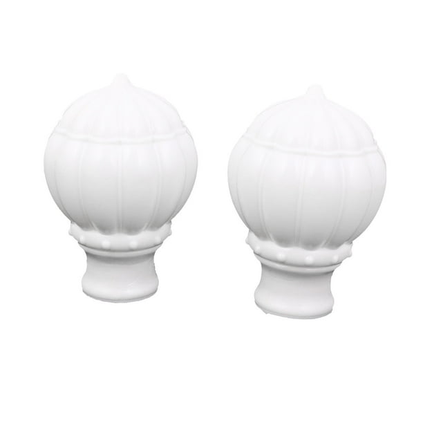 2pcs Plastic Drapery Curtain Rod Ends Caps Finials for 27mm Dia Pole