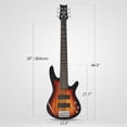 thumbnail image 5 of 6 String Electric Bass Guitar, Full Size Standard Right Handed Rosewood Fingerboard Bass Kit with Gig Bag, Strap, Wrench Tool (Sunset Color), 5 of 10