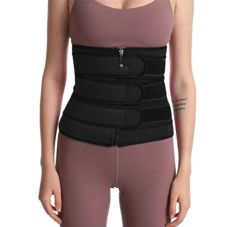MRULIC shapewear for women tummy control Women's Sports Plastic Waistband  Fitness Waist Sculpting Belly Belt Black + L 