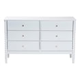 thumbnail image 5 of Baxton Studio Lucera Mid-Century White Bobbin Wood 6-Drawer Dresser, 5 of 6