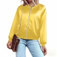 thumbnail image 5 of Jacket for Womens Bomber Jacket Fall Lightweight Zip up Long Sleeve Outerwear Pockets Coats, 5 of 9