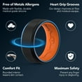 thumbnail image 4 of King Will 4 Pack Silicone Rings for Men, Unique Inner Heartbeat Design, 8mm Wide 2.2mm Thick, Breathable Rubber Wedding Bands, Comfort Fit Ring, Multi Colors, Size 8, 4 of 6