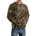 thumbnail image 5 of Leopard Print Pattern Men's Women Vintage 3D Hooded Sweatshirt - All-Season Loose Fit Streetwear, 5 of 6