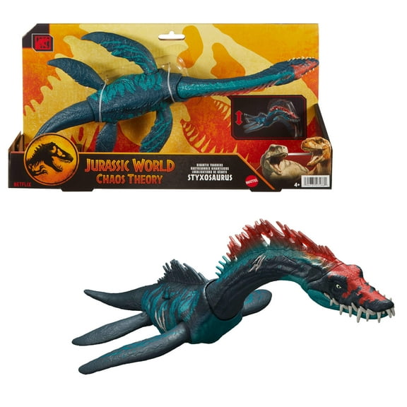Jurassic World Gigantic Trackers Styxosaurus Dinosaur Action Figure, Large Species Attack, Chaos Theory