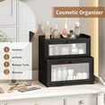 thumbnail image 3 of Bread Box for Kitchen Countertop Double Layer Large Corner Bread Box Capacity Bread Storage Bin Farmhouse Breadbox Container Organizer Cabinet Cupboard Black, 3 of 6