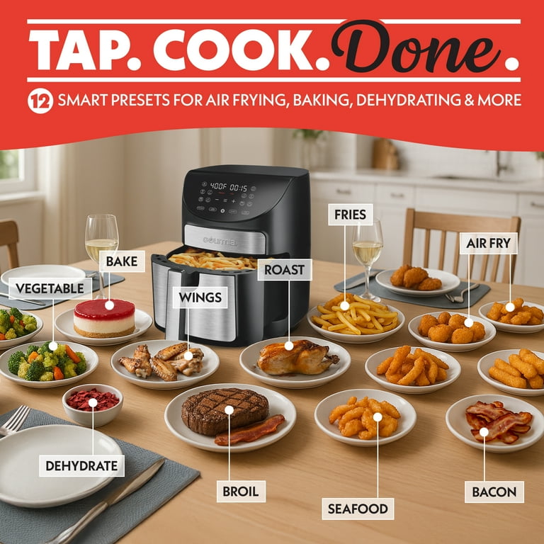 Gourmia GAF798 Air Fryer - 7 Quart, Digital 10 One-Touch