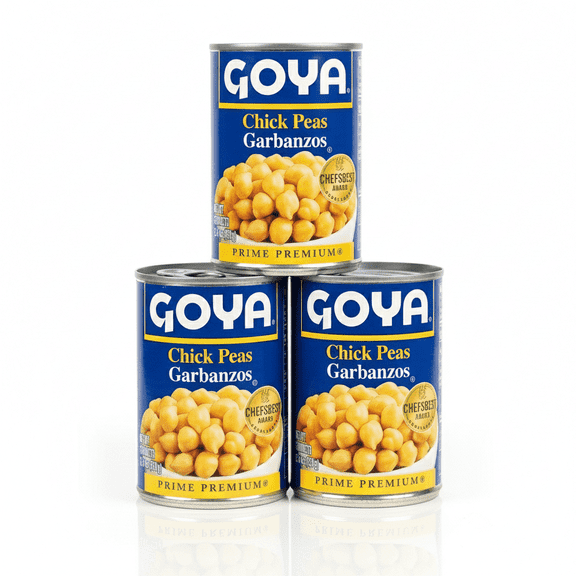 GOYA Chick Peas, Garbanzo Beans, 15.5 oz, (3-Pack Combo) Allergen-Free, Low Fat, Gluten-Free