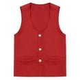 thumbnail image 3 of YONGHS Boys Girls Volunteer Activity Vest Sleeveless Waistcoat Buttons School Party Work Uniform Red S/10, 3 of 8