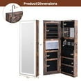 thumbnail image 3 of Costway LED Mirror Jewelry Cabinet Wall/Door Mounted  47" Armoire 3 Color Coffee, 3 of 9