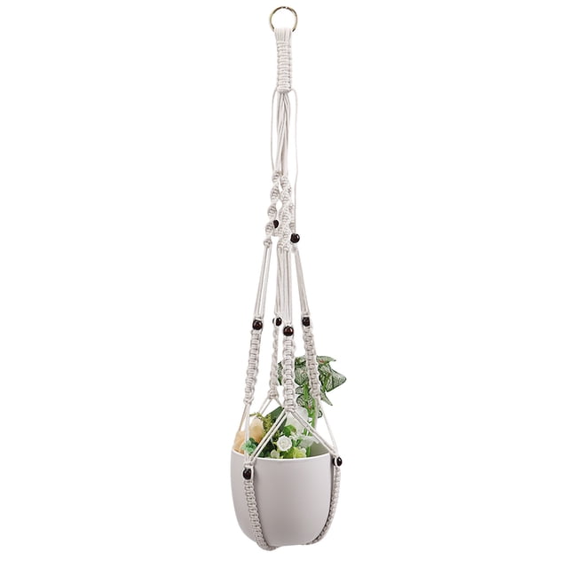 Agiferg Gardening Flowerpot Net Bag Handmade Diy Woven Cotton Hemp Rope Flowerpot Sling
