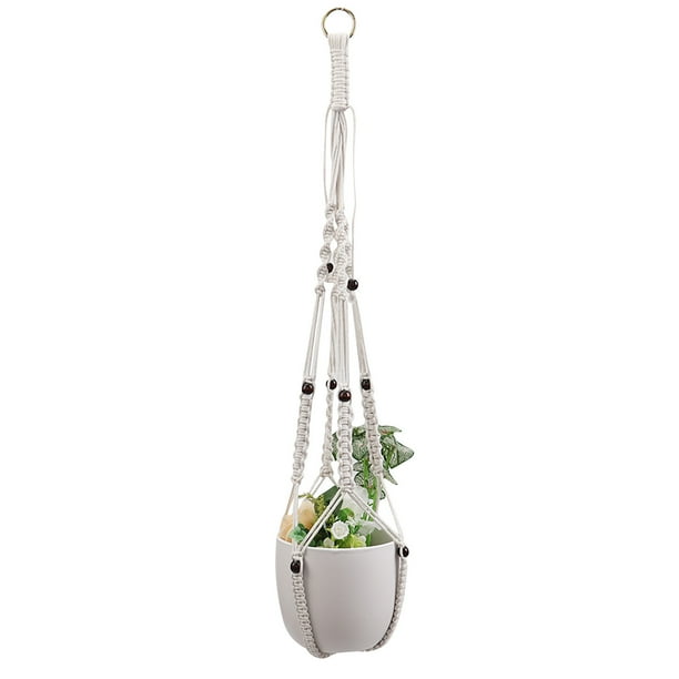 Colgador de plantas de cuerda de algodón | Soporte de macramé DIY para macetas, para montaje en pared | Bolsa de red tejida natural para colgar plantas y decoración del hogar