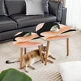 thumbnail image 2 of Set of 2 Triangle End Table Tranquil Pastel Abstract Soft Pink Beige Shapes Black Green Set of 2 Side Tables End Tables, Nesting Tables for Living Room, 2 of 5