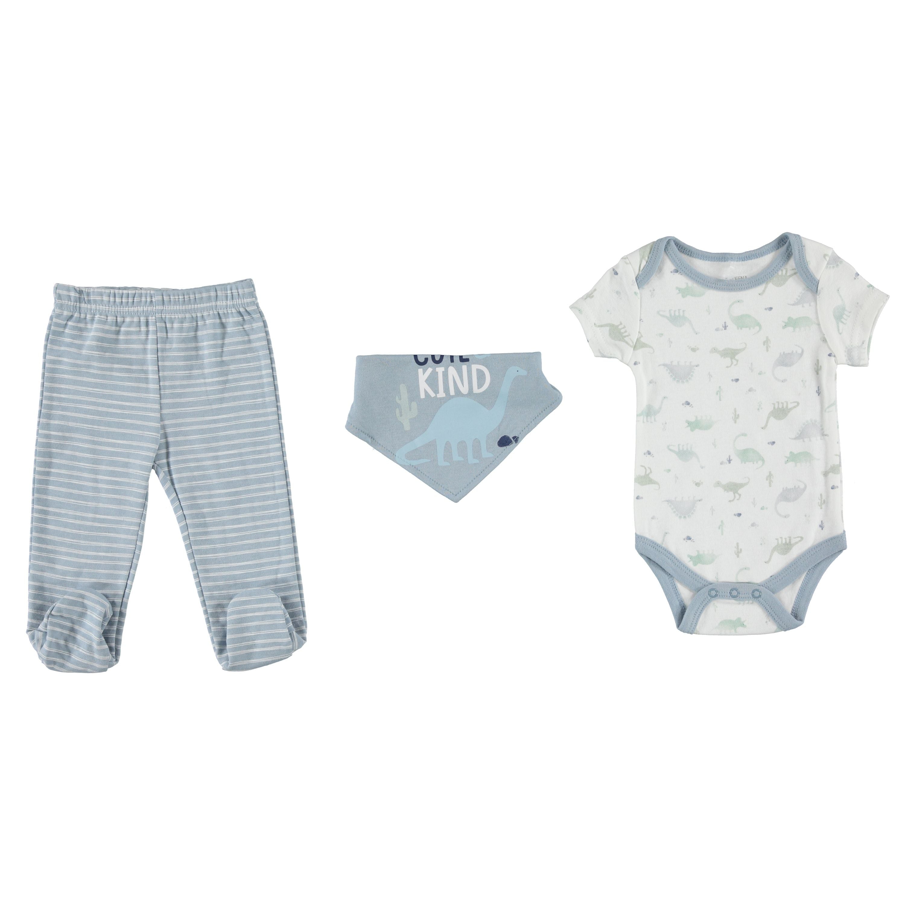 Kyle & Deena Baby Boy 3 PC Footed Pant Set, Sizes Newborn-9 Months