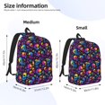 thumbnail image 2 of Disketp mushroom rainbow color Skull print Canvas Backpack Lightweight Travel Daypack Student Rucksack Laptop Backpack-, 2 of 5