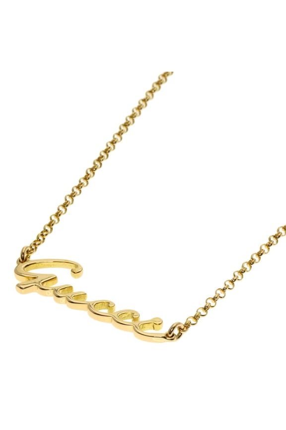 Pre-Owned Gucci Logo Necklace 18K Yellow Gold Women's GUCCI
