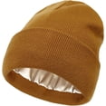 thumbnail image 2 of 1Pcs Womens Satin Lined Beanie Hat Silk Lined Winter Warm Knit Hats Beanies for Women & Men Soft Slouchy Beanie Skull Cap, 2 of 3