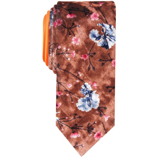 Tallia - Corbata para hombre con diseño floral de obispo, color marrón, talla única