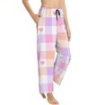 thumbnail image 2 of Fotbe Heart Buffalo Plaid Women's Pajama Pants,Sleepwear Pants,Pj Bottoms Drawstring And Pockets-Large, 2 of 9