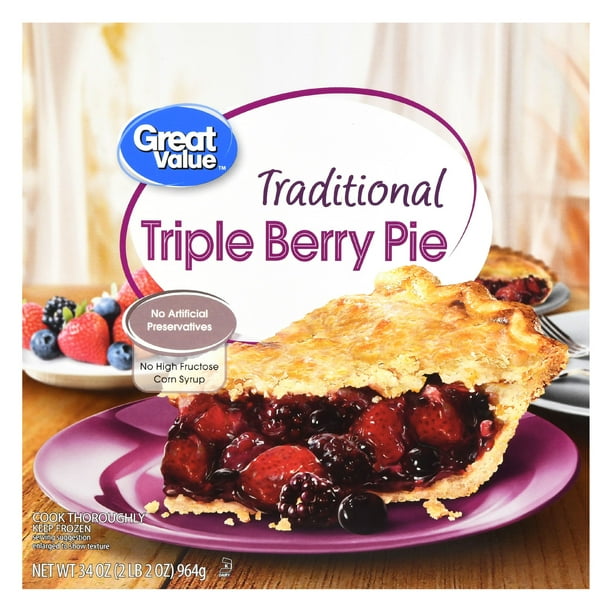 Great Value Traditional Triple Berry Pie, 34 oz