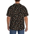 thumbnail image 7 of Goofa Flower Pattern On Black Printed Men's Casual Short-sleeved Shirt,Lightweight Breathable Button-down,Summer Casual men's top,Versatile Fashion shirt-4X-Large, 7 of 7