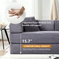 thumbnail image 4 of Convertible Floor Sofa Bed, Holaki 63" Foldable Compression Loveseat Lounge Sleeper Sofa with Pillow & Fixed-Shape Frame, Corduroy Folding Boneless Sofa Couch for Living Room, Small Space, Gray, 4 of 9