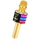thumbnail image 1 of Micrófono de karaoke BONAOK Bluetooth inalámbrico Q78 con LED dorado, 1 of 8