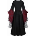 thumbnail image 4 of Witch Dress for Women Lace Square Neck Batwing Sleeve Halloween Dresses Adult Gothic, 4 of 5