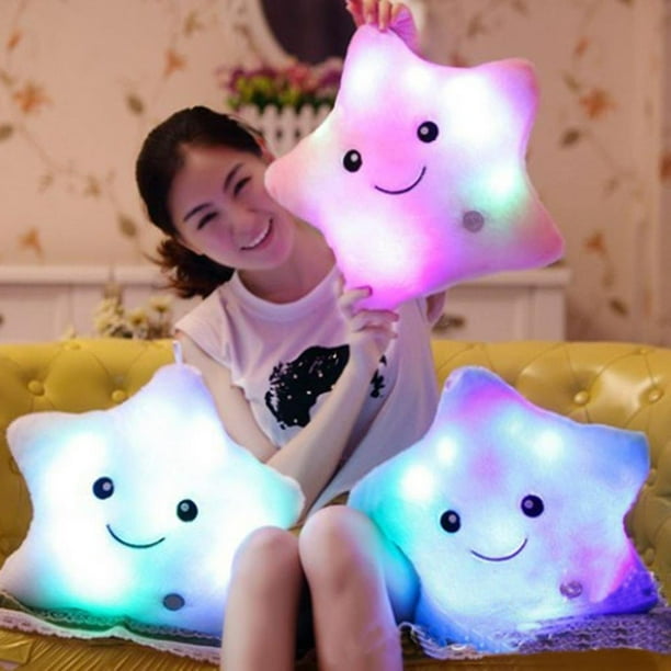 Twinkle Star Shaped Plush Throw Pillow Creative LED Night Light