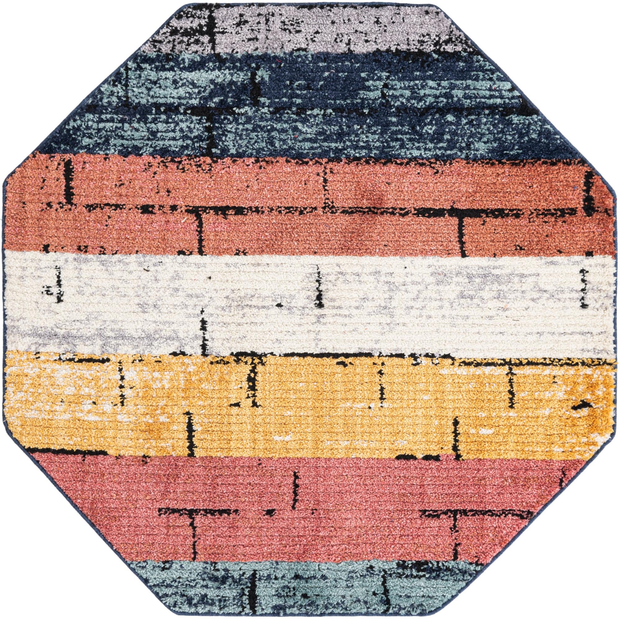 Rugs.Com Tagine Collection Rug – 5 Ft Octagon Multi Medium-Pile Rug ...