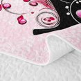 thumbnail image 5 of Erosebridal Pink Initial A Letter Quilt King, Flower Butterfly King Coverlet Set, 3pcs, 5 of 7