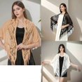 thumbnail image 4 of Stylish Lace Ponchos with Fringed Edges Multiuse Shawl for Various Outfit Eye Catching Sunproof Triangle Shoulder Wrap Yellow, 4 of 4