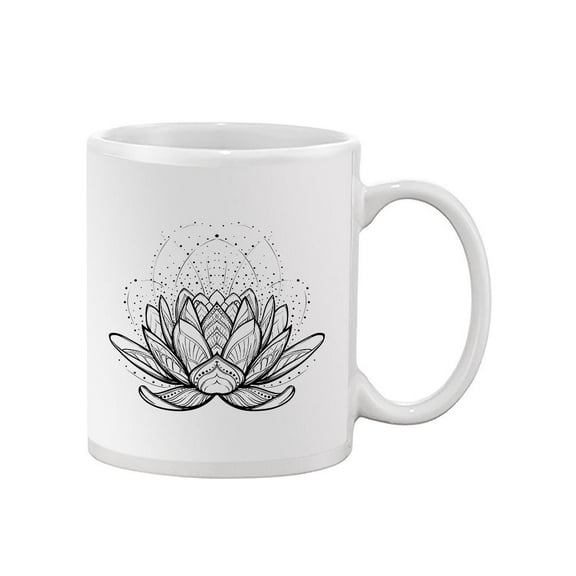 Lotus Flower Outline Design Mug  -Image by Shutterstock,