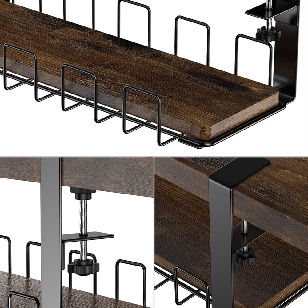 Kadyn 1 Tier Cable Management Tray, Under Table Cable Management Rack for Office, Study, Brown Under Desk Basket Cable Storage Rack Kadyn 1 Tier Cable Management Tray, Under Table Cable Management Rack for Office, Study, Brown Under Desk Basket Cable Storage Rack