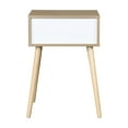 thumbnail image 5 of Side Table With 1 Drawer And Rubber Wood Legs | Mid-Century Modern Storage Cabinet, 5 of 8