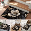 thumbnail image 4 of Entrance Runner Rug 2'x3',Black Gold Flower Non-slip Doormat for Indoor Outdoor Entrance,Gradient Luxurious Floral Botanical Throw Floor Mat for Front Door/Living Room/Bedroom/Bathroom/Kitchen, 4 of 9