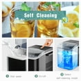 thumbnail image 4 of Portable Self Cleaning Countertop Ice Maker Machine, 6 Mins/9 Pcs, 26.5lbs/24Hrs, 2 Sizes of Bullet Ice, Ideal for Kitchen, Office, and Parties, Stainless Steel Black Ice Maker with Scoop and Basket, 4 of 11