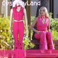 thumbnail image 2 of Barbie Movie Fantasy mujer y niña, disfraz de Cosplay, Top rosa, pantalones, uniforme, Halloween, fiesta de carnaval, disfraz, moda, 2023, 2 of 4
