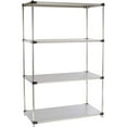 thumbnail image 3 of Nexel 5 Tier Solid Stainless Steel Shelving Starter Unit, 48"W x 18"D x 86"H, 3 of 5